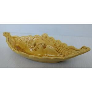 Vintage Maddux Of California Pottery Ashtray Pin Tray Yellow 1966 - READ